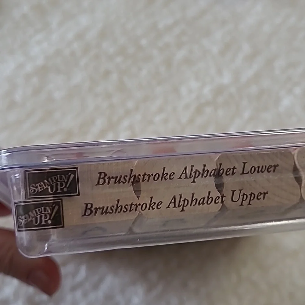 Stampin' Up! 56pc Alphabet Brushstroke Upper & Lower 2001 Wood Stamp Set Retired